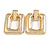 Large Square Hammered Drop Earrings In Gold Tone Metal - 60mm L - view 3