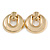 Large Round Polished Clip On Earrings In Gold Tone - 60mm L - view 3