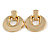 Large Round Polished Clip On Earrings In Gold Tone - 60mm L - view 4