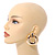 Large Round Polished Clip On Earrings In Gold Tone - 60mm L - view 2
