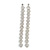 Statement Extra Long Clear Crystal Linear Earrings In Silver Tone - 13cm Long