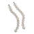 Statement Extra Long Clear Crystal Linear Earrings In Silver Tone - 13cm Long - view 3