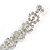 Statement Extra Long Clear Crystal Linear Earrings In Silver Tone - 13cm Long - view 6