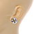 Polished Silver Tone Metal Knot Stud Earrings - 15mm D - view 3