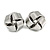 Polished Silver Tone Metal Knot Stud Earrings - 15mm D