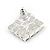 AB Crystal Square Stud Earrings In Silver Tone - 15mm - view 3