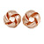 Rose Gold Tone Textured Knot Stud Earrings - 20mm D - view 2