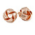 Rose Gold Tone Textured Knot Stud Earrings - 20mm D