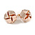 Polished Rose Gold Tone Metal Knot Stud Earrings - 15mm D
