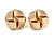 Polished Gold Tone Metal Knot Stud Earrings - 15mm D - view 3