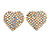 AB Crystal Heart Earrings In Gold Tone Metal - 25mm Long