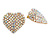 AB Crystal Heart Earrings In Gold Tone Metal - 25mm Long - view 3