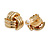 Polished Gold Tone Knot Clip On Earrings - 20mm D - view 5