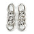 Polished Silver Tone Chunky Oval Link Drop Earrings - 70mm Long