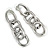Polished Silver Tone Chunky Oval Link Drop Earrings - 70mm Long - view 4