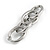 Polished Silver Tone Chunky Oval Link Drop Earrings - 70mm Long - view 6