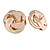 Large Polished Rose Gold Tone Knot Clip On Earrings - 35mm D - view 3