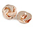 Large Polished Rose Gold Tone Knot Clip On Earrings - 35mm D - view 5