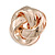 Large Polished Rose Gold Tone Knot Clip On Earrings - 35mm D - view 6