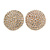 30mm Round Clear Crystal Clip On Earrings In Gold Tone