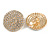 30mm Round Clear Crystal Clip On Earrings In Gold Tone - view 5