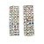 C-Shape AB Crystal Stud Earrings In Gold Tone Metal - 30mm Long - view 3