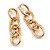 Polished Gold Tone Chunky Oval Link Drop Earrings - 70mm Long - view 3