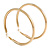 75mm Large Textured Hoop Earrings In Gold Tone - view 4