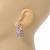 C Shape Clear Crystal Stud Earrings In Gold Tone - 30mm Long - view 3