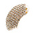 C Shape Clear Crystal Stud Earrings In Gold Tone - 30mm Long - view 4
