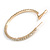 55mm Clear Crystal Hoop Earrings In Gold Tone - view 6