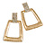 Contemporary Square Textured Crystal Drop Earrings In Gold Tone - 60mm L - view 2