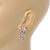 C-Shape Clear Crystal Stud Earrings In Gold Tone Metal - 30mm Long - view 3