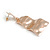 Contemporary Polished Hammered Wavy Drop Earrings In Rose Gold Tone - 65mm Long - view 5