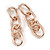 Polished Rose Gold Tone Chunky Oval Link Drop Earrings - 70mm Long - view 3