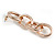 Polished Rose Gold Tone Chunky Oval Link Drop Earrings - 70mm Long - view 4