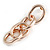 Polished Rose Gold Tone Chunky Oval Link Drop Earrings - 70mm Long - view 5