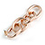 Polished Rose Gold Tone Chunky Oval Link Drop Earrings - 70mm Long - view 6