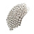 C Shape Clear Crystal Stud Earrings In Silver Tone - 30mm Long - view 4