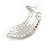 C Shape Clear Crystal Stud Earrings In Silver Tone - 30mm Long - view 5