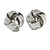 Silver Tone Textured Knot Clip On Earrings - 20mm Diameter - view 3
