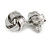 Silver Tone Textured Knot Clip On Earrings - 20mm Diameter - view 6