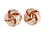 Rose Gold Tone Textured Knot Clip On Earrings - 20mm Diameter - view 3