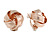 Rose Gold Tone Textured Knot Clip On Earrings - 20mm Diameter