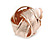 Rose Gold Tone Textured Knot Clip On Earrings - 20mm Diameter - view 5