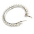 60mm Large White Faux Pearl Hoop Earrings In Silver Tone - view 5