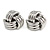 Polished Silver Tone Knot Stud Earrings - 20mm D - view 5