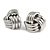 Polished Silver Tone Knot Stud Earrings - 20mm D - view 7