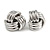 Polished Silver Tone Knot Stud Earrings - 20mm D