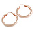 70mm Large Thick Textured/ Scratched Hoop Earrings In Rose Gold Tone - view 7